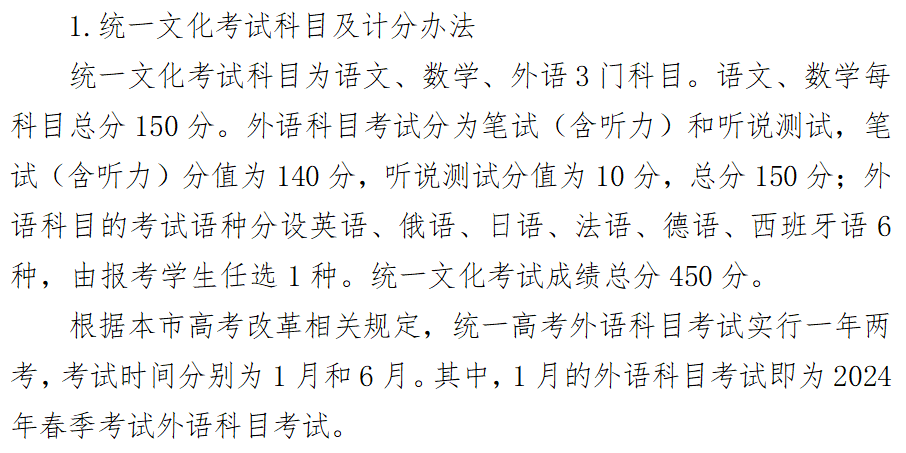 2024年上海春考总分是多少